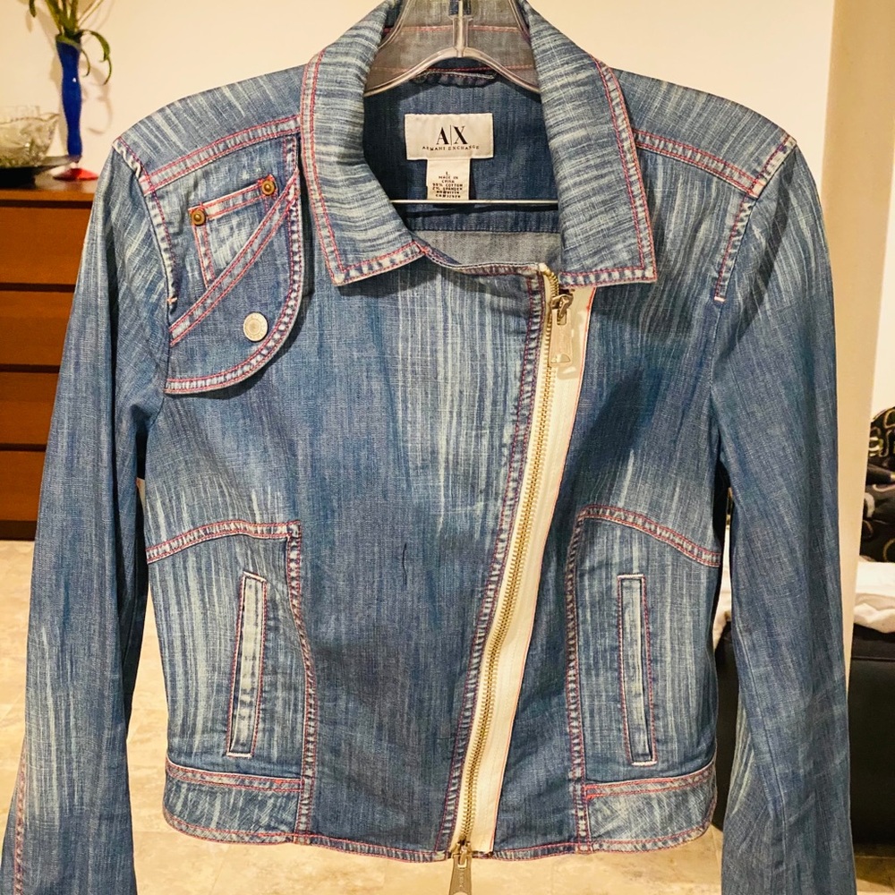 AX Armani Exchange denim jacket.